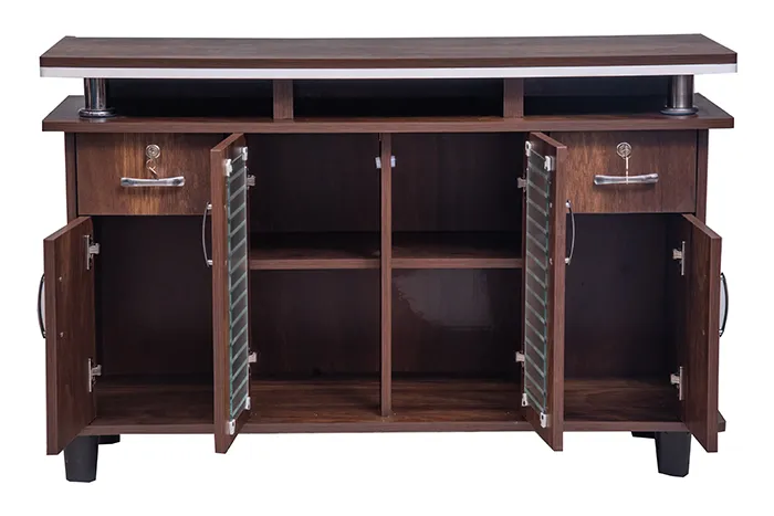 VIVDeal Asian Cream Window Stripes TV Unit